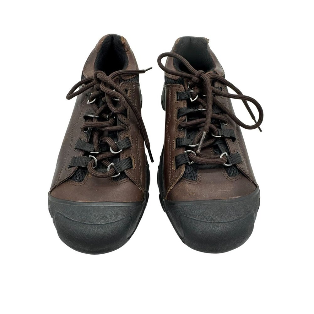 Skechers Womens Hiking Shoes Size 8.5 Brown Leather Mesh Casual Travel Outdoors